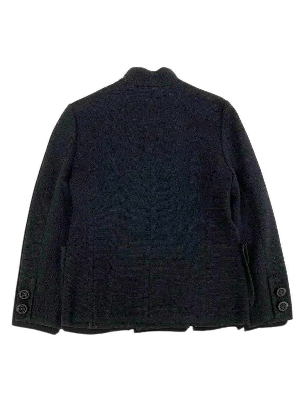 Saint Laurent Eh6 Collarless Jacket Vintage Double Button Knit Floral Motif